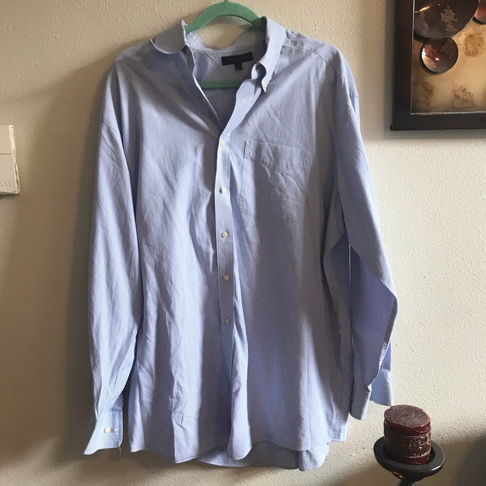 Blue and White Pin Striped Dress Shirt